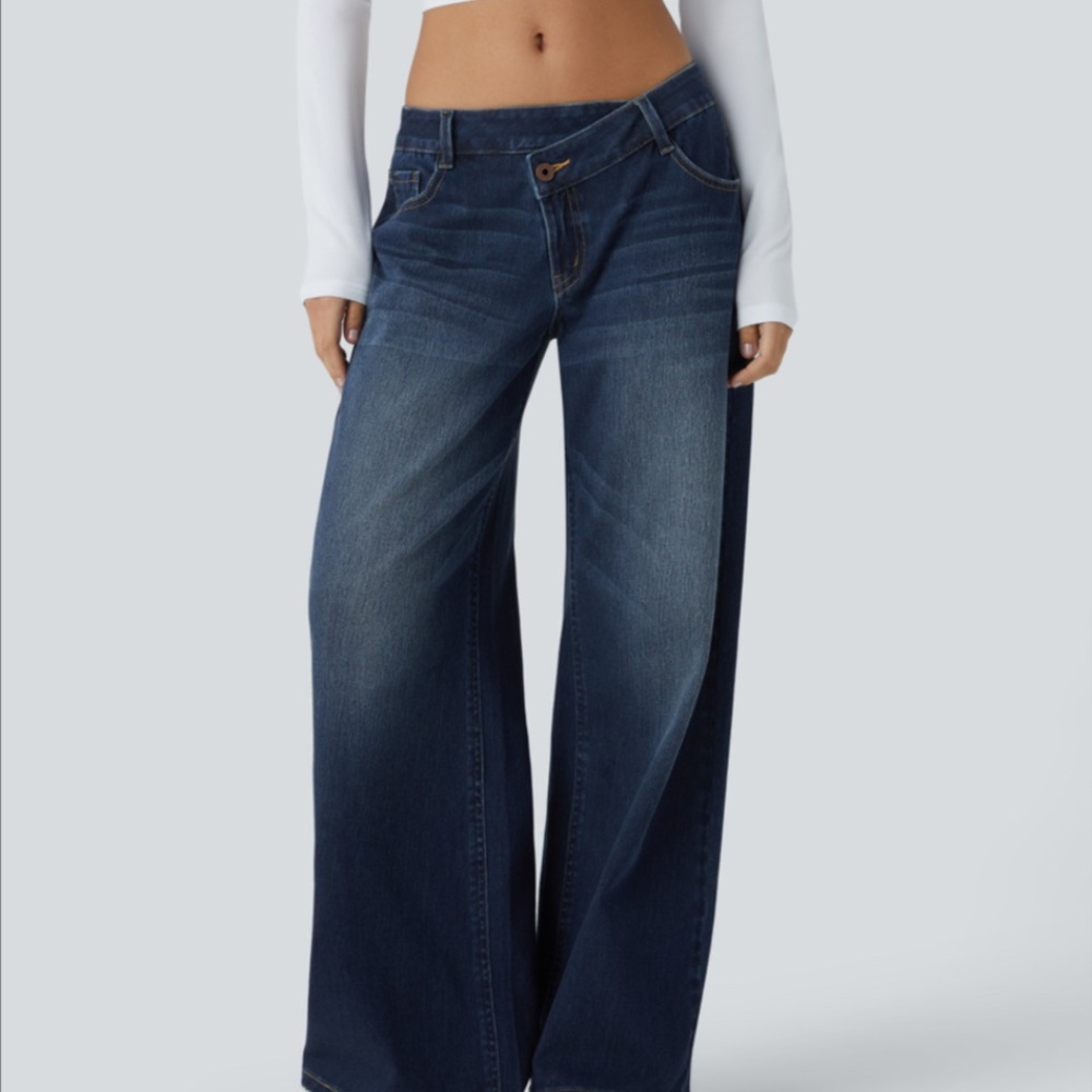 HALARA Dark Blue Flare Jeans